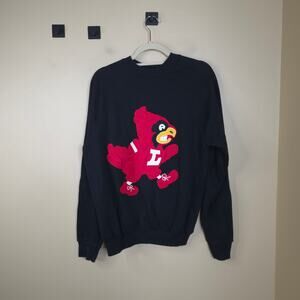 Vintage University of Louisville 1980s Football Cardinal Sweatshirt in Black L